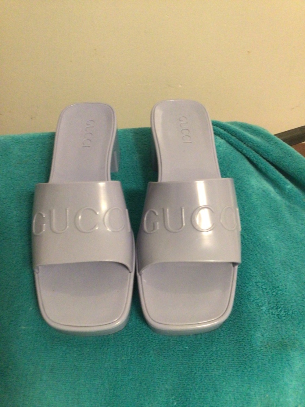 GUCCI authentic jelly slide with heel Made in Italy SZ 39 resort wear ,luxury